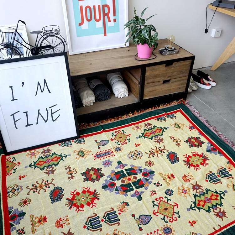 Indian Ethnic Jacquard Knitted Double-Sided Blanket Foreign Trade Sofa Towel Decorative Casual Cover Blanket Homestay Inn Tapestry