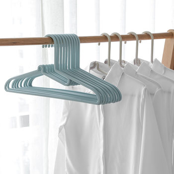 Collar Guard Clothes Hanger Household Adult Non-Slip Clothes Hanger Thickeneded Plastic Seamless Wide Shoulder Special Clothes Drying Rack Wholesale