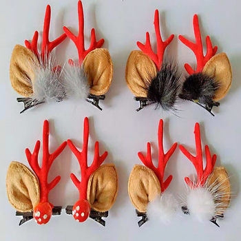 Factory Direct Sales of New Cute Elk Antler Hairpins, Christmas Small Fresh Antler Hairbands and Hair Accessories Wholesale