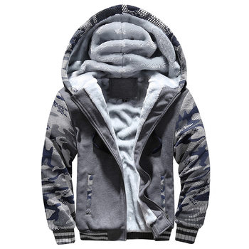 AliExpress Explosions Winter Camouflage Sweater Men's Casual Sports Cardigan Sweater Jacket Fleece-lined Thickened Warm Sweater