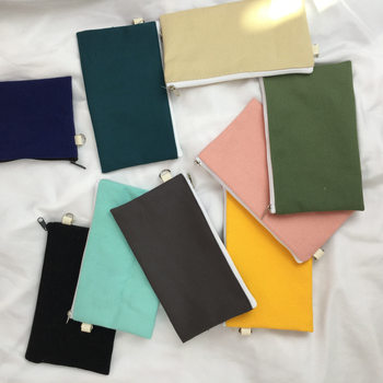 Solid Color DIY Simple Creative Cute Coin Purse Plain Coin Bag Key Phone Bag Blank Hand-Held Canvas Bag