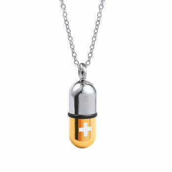Cross-Border Supply Stainless Steel Necklace European and American Titanium Steel Pill Capsule Detachable Perfume Bottle Urn Pendant Jewelry