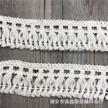 4.5cm White Cotton Cut Out Tassel Cotton Thread Lace Handmade DIY Clothing Home Textile Accessories Decorative Lace Wholesale