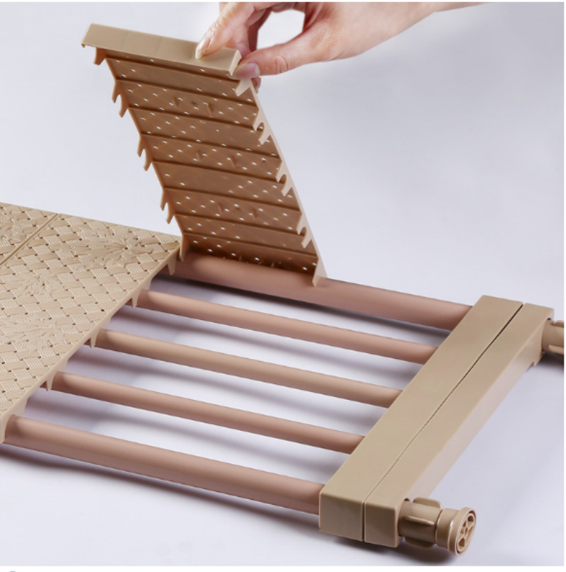 Nail-Free Extendable Wardrobe Divider Shelf, Kitchen Organization and Storage, Layered Cabinet Shelf, Space-Saving