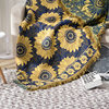 European-style Blue Sunflower Cotton Knitted Nap Sofa Office Blanket Wholesale Three-layer Thickened Pastoral Style Blanket