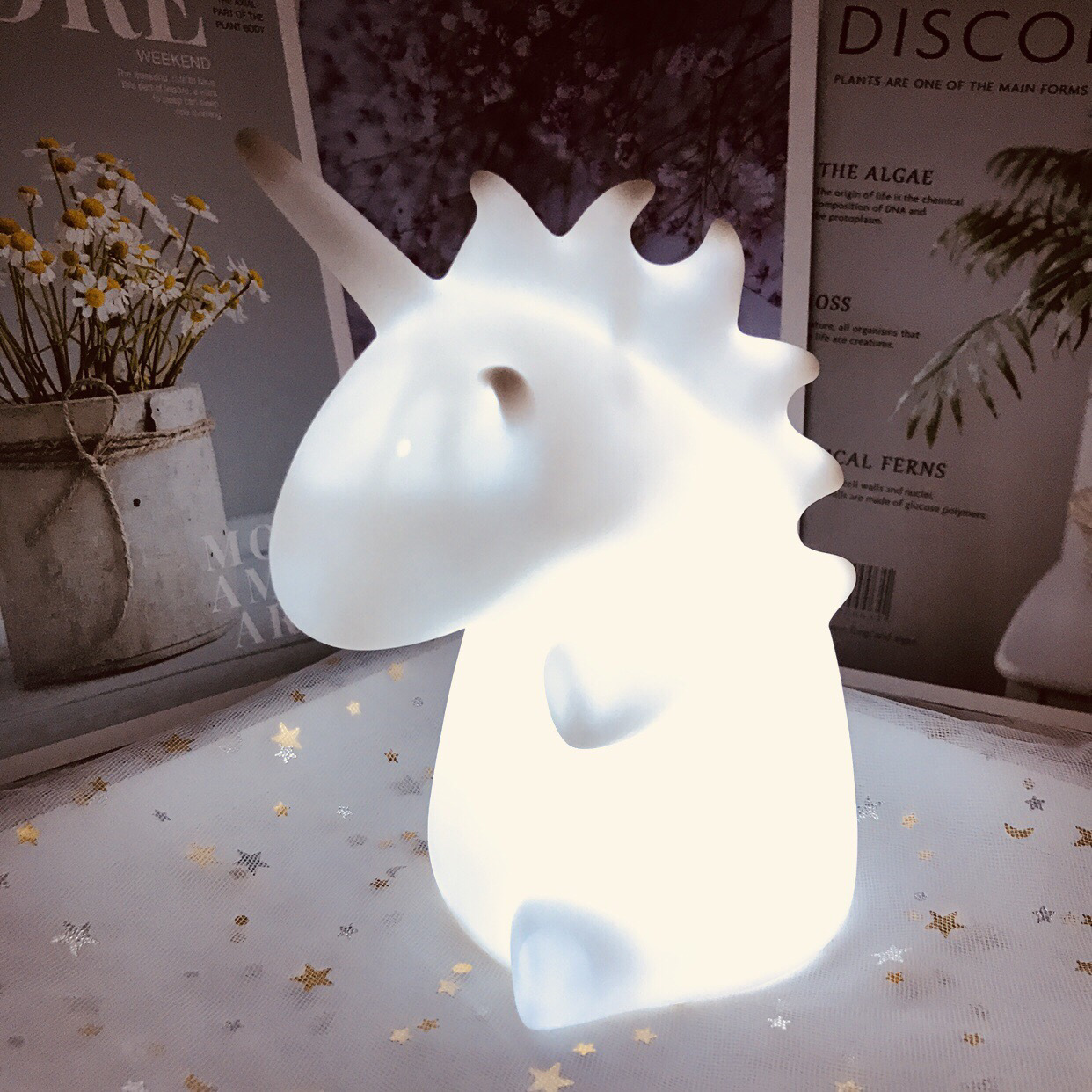 ins热卖款星星云朵太阳独角兽冰淇淋小夜灯 儿童房装饰发光玩具