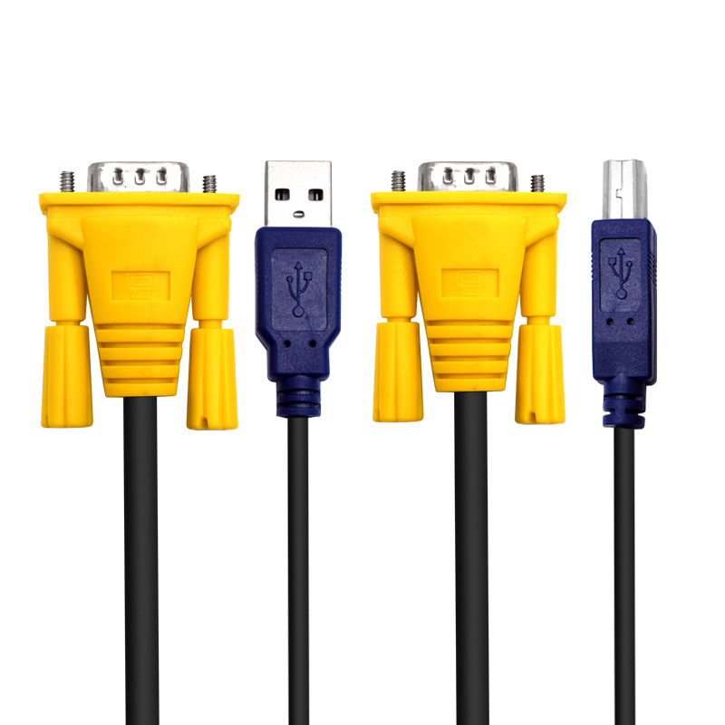 KVM dual-parallel USB printing cable + VGA cable 21UA/41UA usb kvm switch cable 1.5 m