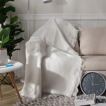Spot Wholesale European Honeycomb Knitted Casual Wool Blanket Full Cover Sofa Cover All-Inclusive Anti-Slip Sofa Cover