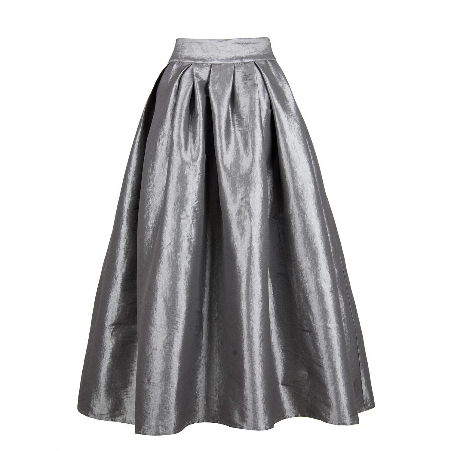 High Waisted Maxi Skirt Solid Color Flared Design Fashionable Style Perfect for Casual Wear or Summer Events