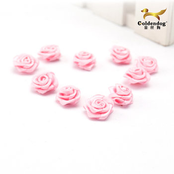 Customized Handmade Webbing Small Flower Five-Pointed Satin Ribbon Rose Flower Handmade Satin Ribbon Flower Packaging Decorative Ribbon Flower