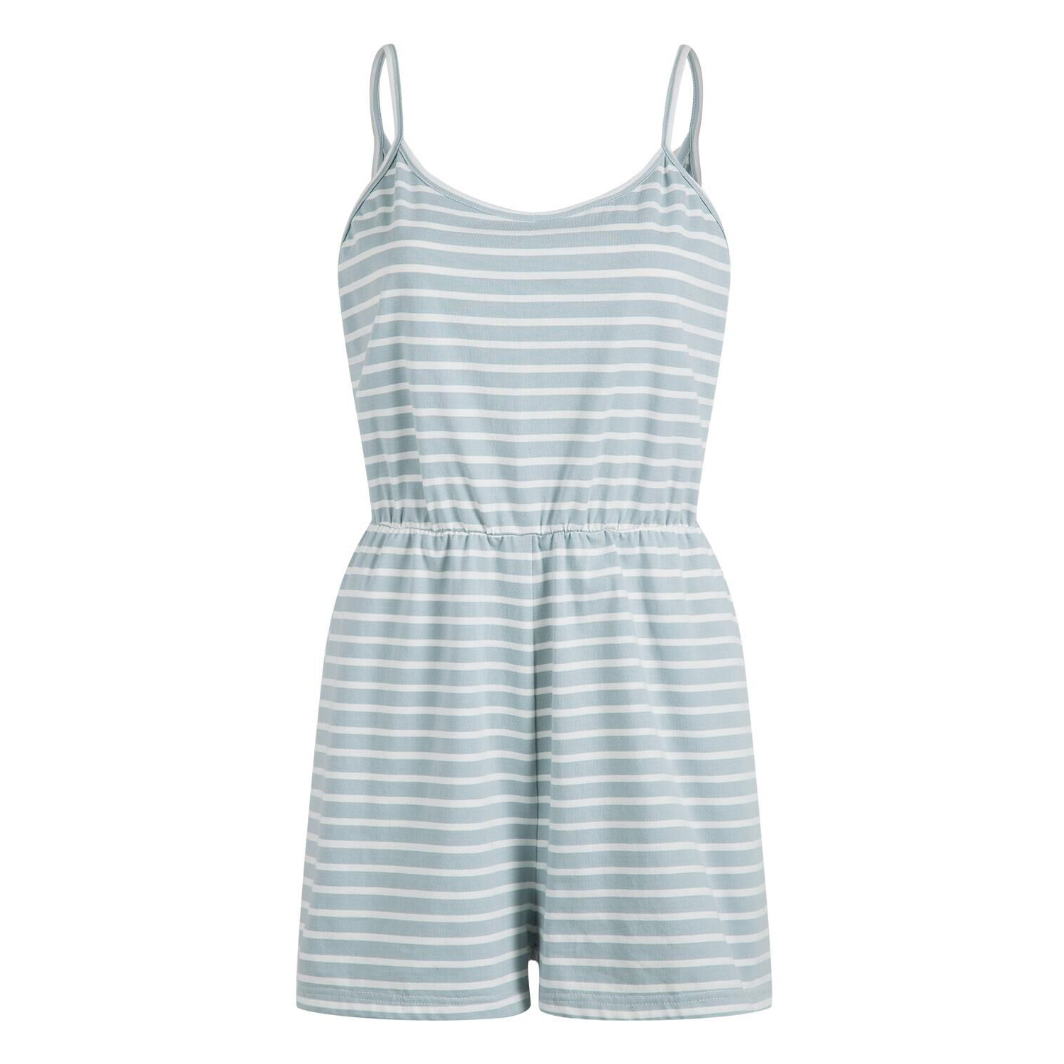 Striped Cotton Casual Jumpsuit Sleeveless Comfortable Fit Summer Style Wholesale Available customizable