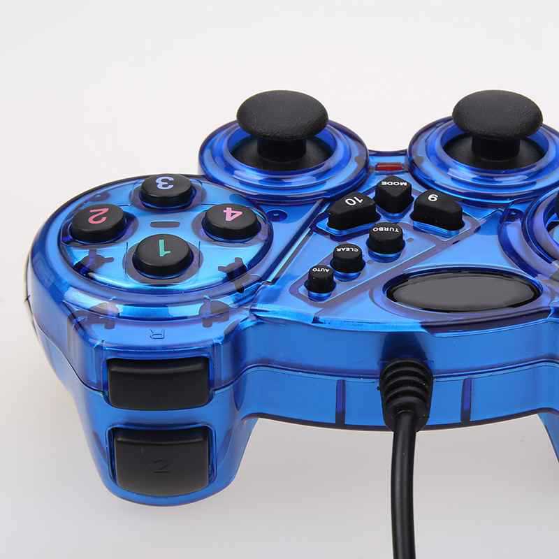 USB Vibrating Handle Transparent Color Gamepad PC Computer Handle 3D Rocker Game Machine Accessories Wholesale