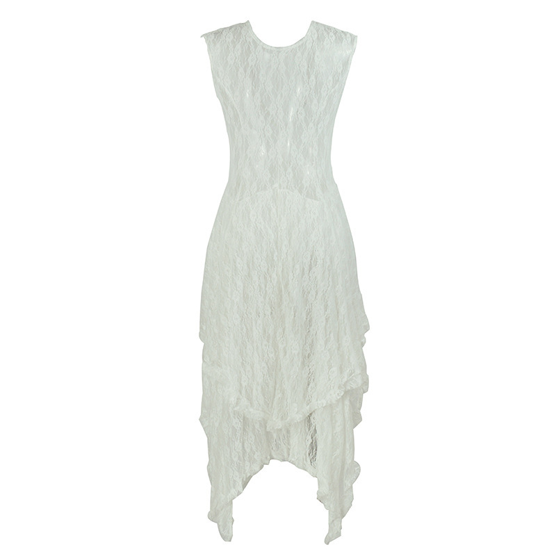 Irregular Hem Lace Dress Sexy Long Design Elegant Style Perfect for Parties Wholesale Available