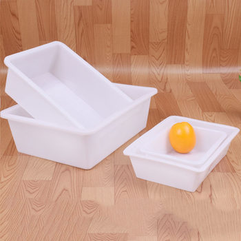 Thickened White Plastic Storage Box Rectangular Box Pp Plastic Food Preservation Box Fresh Box Rounded Corner Ice Basin