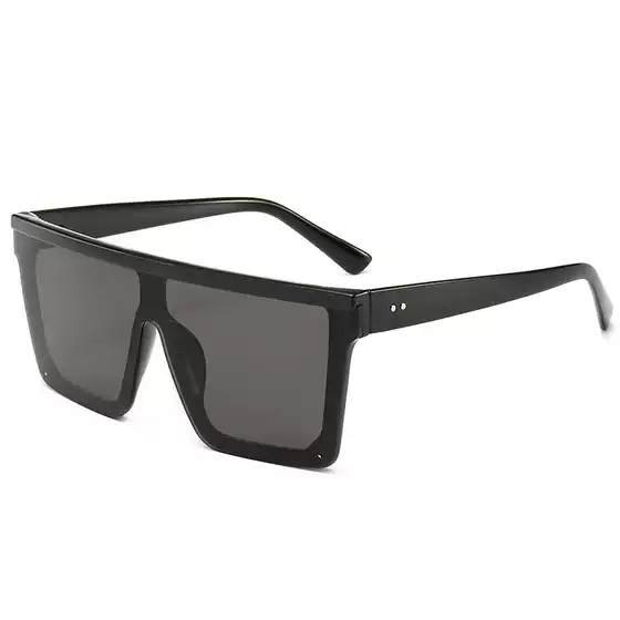 Cross border large square sunglasses for men and women, flat top fashionable lenses, one-piece sunglasses