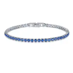 Kashi Jewelry Basic Style Claw Chain Bracelet 3mm Zirconia Rhodium Plated White Gold Export Profit Jewelry