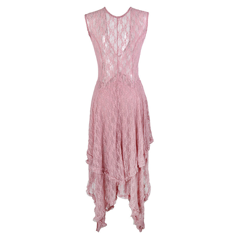 Irregular Hem Lace Dress Sexy Long Design Elegant Style Perfect for Parties Wholesale Available
