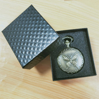 Computer printing black gift box watch jewelry pocket watch packaging box factory direct factory matching pocket watch watch box decoration
