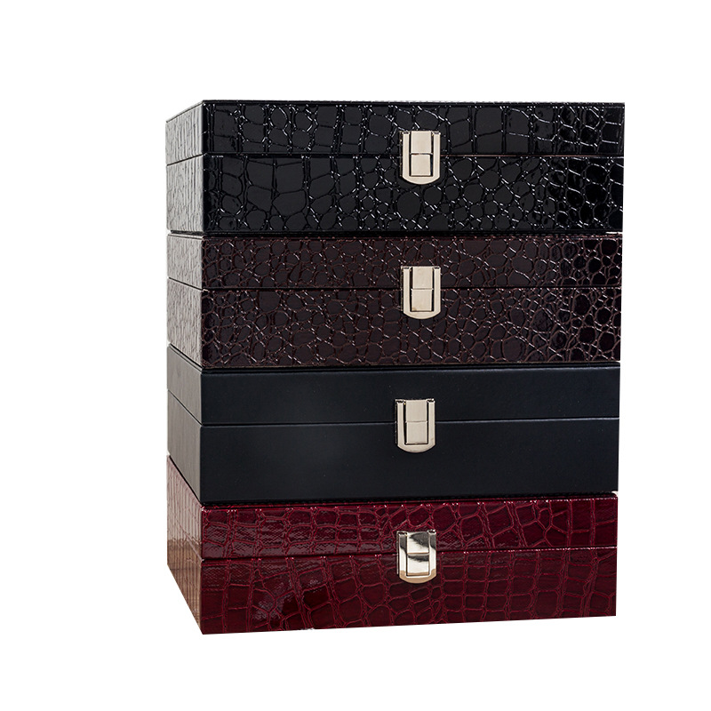 Wholesale Watch Box 10-Grids Crocodile Pattern Leather Display Watch Box Jewelry Packaging Box Ready for Sale