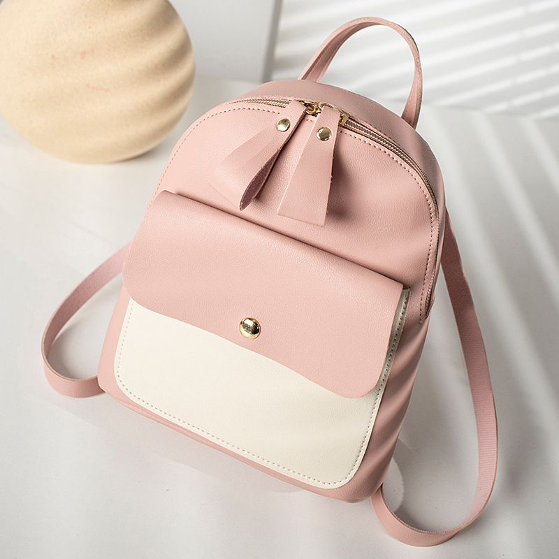 Women's Pink School Style Backpack – Large Capacity Travel Bag