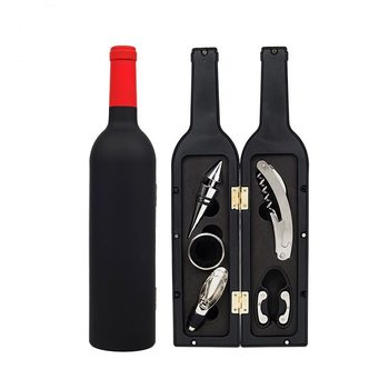 Red Wine Bottle Opener Set Creative Wine Bottle Shape Wine Opener Three-piece Set Five-piece Set Wine Opener Oak Barrel Wine Glass