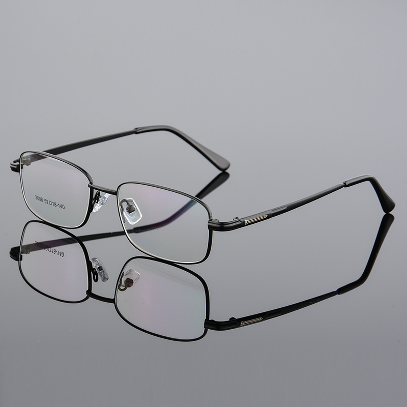 Factory wholesale titanium alloy thick gold plating metal glasses frame can be installed presbyopic glasses frame 3008