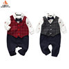 Baby Clothes Spring and Autumn Baby Boy Handsome Gentleman Ha Clothes Newborn One Hundred Days Old Dress Baby One-piece Clothes
