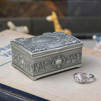 European Creative Ring Storage Box Square Small Rose Jewelry Box Metal Gift Box Cross-Border Foreign Trade Wholesale