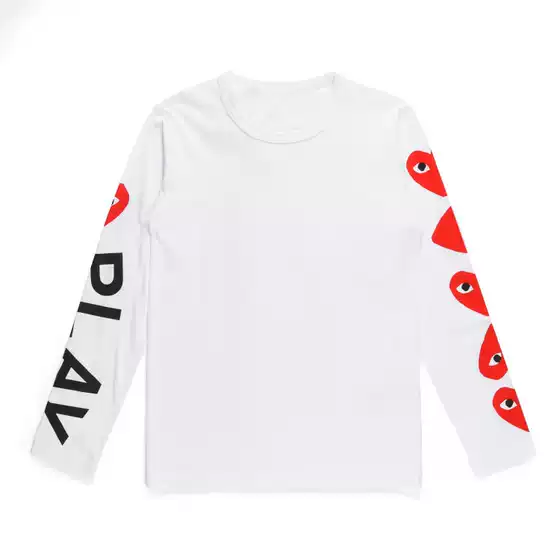 Heyplay Japanese Style Trbottomy Brand 19 New Red Heart Long-Sleeved T-Shirt for Men and Women Round Neck Pure Cotton Bottoming Shirt with Sleeves for Couples
