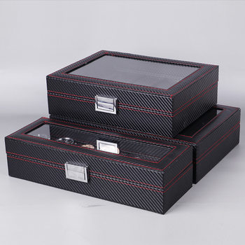 Qingyu Packaging Carbon Fiber Pu Leather 561012 Watch Box Watch Storage Box Mechanical Watch Bag E18