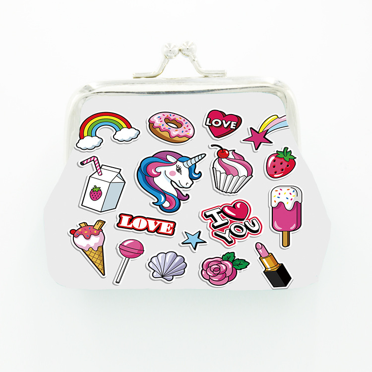 Cartoon Cute Unicorn Ladies Children's Mini Hand Coin Purse Key Bag Gift Bag Jewelry Bag