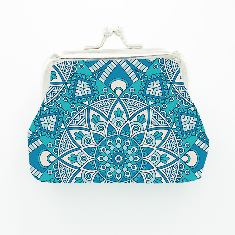 Exotic Geometric Picture Bohemian Ethnic Style Women's and Kidsren's Gift Iron Buckle Coin Purse Storage Change