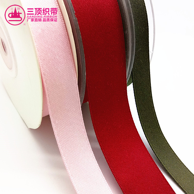 Three-top ribbon delicate polyester ribbon soft ribbon clothing accessories diy handmade flower color plain ribbon wholesale