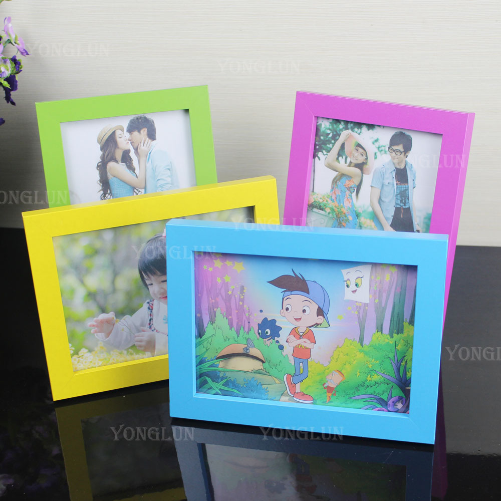 Mdf Density Board Wooden Photo Frame Manufacturer Wholesale 6inch Colored Wooden Frame Creative A4 Photo Wall Frame Handmade for Wall Hanging