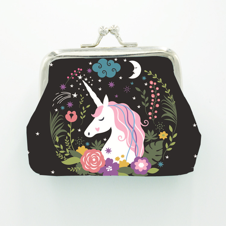 Cartoon Cute Unicorn Ladies Children's Mini Hand Coin Purse Key Bag Gift Bag Jewelry Bag