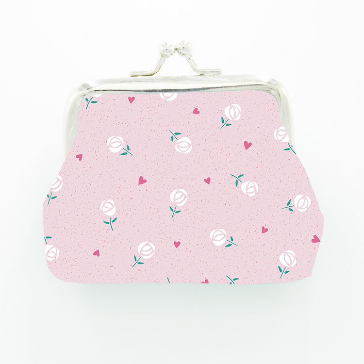 Hot Selling Fresh Floral Coin Wallet Cute Student Small Wallet Girl Mouth Gold Bag Iron Buckle Key Bag Coin Purse