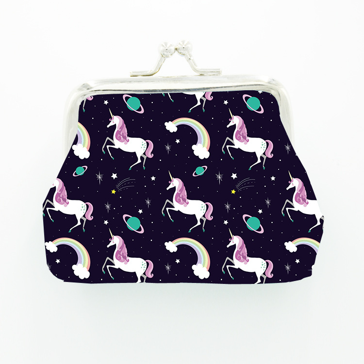 Cartoon Cute Unicorn Ladies Children's Mini Hand Coin Purse Key Bag Gift Bag Jewelry Bag