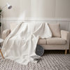 Dropshipping Knitted Off-White Sofa Blanket European Pastoral Cotton Thread Four-Season Thread Throw Blanket