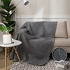 European-Style Rock Gray Honeycomb Sofa Cushion Fabric Sofa Cover, Suitable for All Seasons, Knitted Thread Blanket in Stock