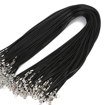 45 + 5cm extension chain 1.5mm South Korea wax rope wax cord leather rope alloy jewelry accessories diy factory wholesale