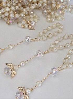 跨境热卖宗教冷淡风小众设计念珠爱心天使翅膀手链玫瑰花珍珠手链