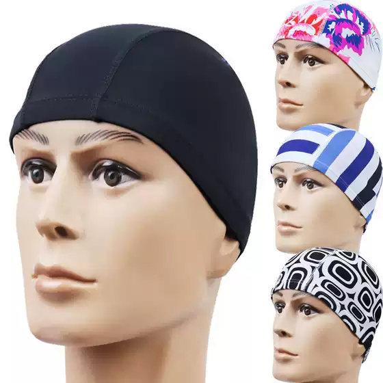 Deal: Breathable Cloth Swim Caps for Adults — Stylish Black, Comfortable Non-Tightening, Nylon, Unisex for Swimming & Hot Springs