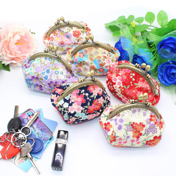 Japanese Printing Handmade Mouth Gold Bag Fabric Coin Purse Women's Small Cosmetic Bag Red Bag Key Bag Wholesale