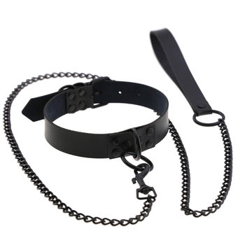 European and American Style Dark Stylish Exaggerated Leash Collar Collar Neck Collar Alternative Trendy O-Shaped Collar Leash