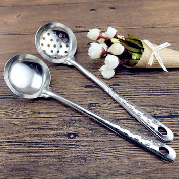 Stainless steel hot pot spoon Dragon Ball soup spoon Colander kitchen soup soup long handle mixing spoon spoon electrical appliance distribution