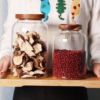 New High Borosilicate Large Glass Sealed Jar Noodles Coffee Beans Kimchi Milk Powder Multigrain Tangerine Peel Storage Storage Jar