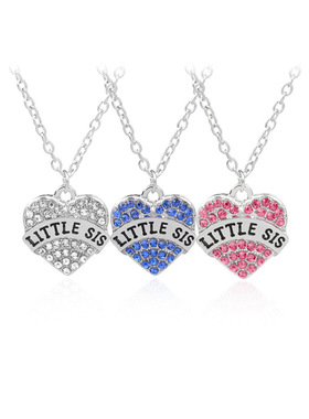 跨境WISH亚马逊热销 欧美好姐妹Big Little Middle Baby Sis项链