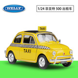 WELLY Willy 1:24 Fiat Nuova Fiat 500 такси Симулятор легкосплавная модель автомобиля Игрушка