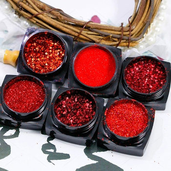 Internet Celebrity TikTok Ins Nail Art Red Diamond Powder Nail Art Jewelry Explosive Glitter Powder Ultra-fine Super Glitter Powder Nail Art Crystal Diamond Powder
