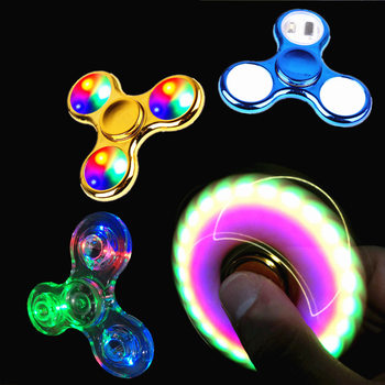 Wholesale Crystal Luminous Fingertip Spinner Electroplated Palm Rotating Plastic Fingertip Spinner Cross-Border Street Stall Popular Toy
